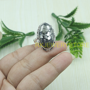 Large Marcasite Oval <b>Ring</b> <b>925</b> Sterling <b>Silver</b> Handmade Vintage Style Floral Pattern Inlay Gemstone Statement Jewelry Gift Men - Product Image 4