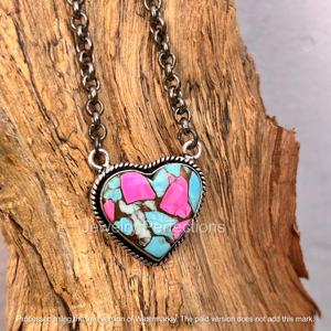 Collar Bohemio de Plata de Ley con Corazón Turquesa y Algodón Natural de Alta Calidad, Cadena con Engaste de Bisel, Joyería de Moda para Mujer - Product Image 4