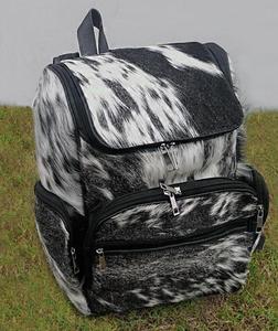 Stylish Leather Hair On Backpack Cowhide Travel Laptop Rucksack Vintage School Bag Durable Handmade LHBP-0039 - Product Image 1