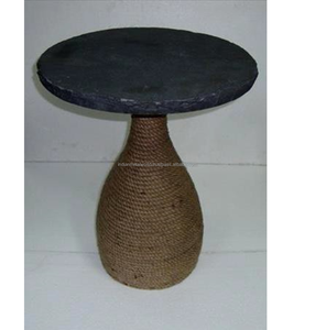 Fabrica y proveedores de mesa decorativa de azada de diseño clásico Mesa elegante de aluminio forjado de alta calidad con tapa de cristal - Product Image 2