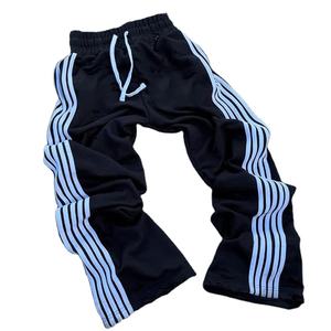 Pantalon évasé respirant personnalisé à la mode Streetwear surdimensionné meilleur matériau coupe ample pantalon à rayures latérales pour hommes - Product Image 1