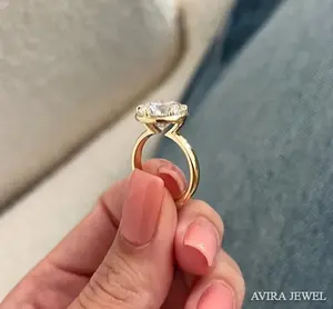 Anillo de Compromiso con Diamante Cultivado en Laboratorio de 1 Quilate EF VVS, Oro Sólido de 10K, 14K, 18K, Sin Níquel, Sin Plomo, Anillo de Boda Clásico para Mujer - Product Image 2