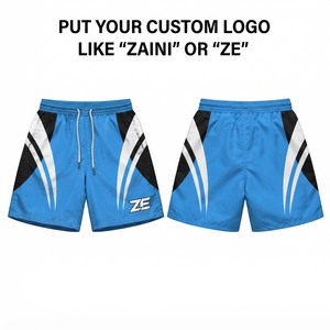 Premium 120 GSM Polyester Men's Mid Waist Drawstring Closure Silk Screen Printed for Green Custom Logo <b>Athletic</b> Shorts - Product Image 1