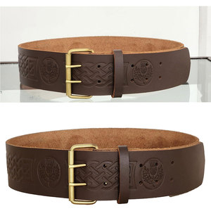 Cinturón de Cuero Marrón Thistle con Grabado, Cinturón de Kilt de Cuero de Primera Calidad, Cinturones de Alta Calidad para Usar con Kilt Escocés - Product Image 5