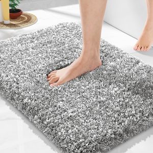 Hot Selling 17"x24" Microfiber Bath <b>Mat</b> Super Absorbent Non-Slip Floor Thick Plush Shaggy Tufted <b>Bathroom</b> Rug Washable Hotel - Product Image 1