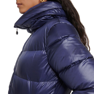 High Quality Solid Pattern Knitted Puffer Jacket Women Plus Size Customizable Zipper Embroidered Logo Waterproof Breathable Soft - Product Image 4