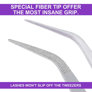 Pince à épiler de précision en acier inoxydable, pointe lisse, revêtement violet, haute qualité, antistatique, prise en main parfaite pour les extensions de cils - Product Image 3