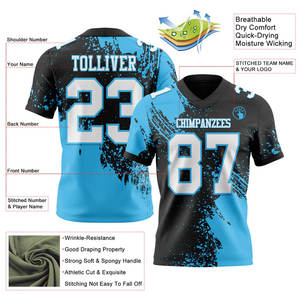Camiseta de Fútbol Americano Estampada de Alta Calidad, Secado Rápido, Transpirable, 100% Poliéster, Servicio OEM al por Mayor, Marca Personalizada - Product Image 2