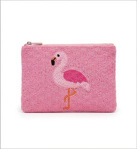 Pink Flamingo Embroidered <b>Mini</b> <b>Pouch</b> Zipper Closure Handmade Cute Cosmetic Bag Female Multi Functional - Product Image 4