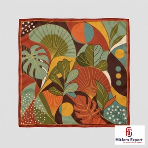 Écharpe carrée élégante personnalisée imprimée numériquement, douce et légère, fabricant OEM ODM, produits en tissu personnalisés Pemba, faible MOQ - Product Image 2