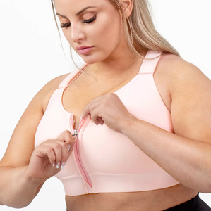 Sujetadores deportivos push-up de poliéster de alto soporte, tallas grandes con copas - Product Image 4