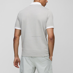 Camisa de Algodón Azul para Hombre, con Logotipo Frontal, Cuello Camisero, Estampado Personalizado, Manga Corta, Corte Regular, Transpirable, Ecológica, de Secado Rápido - Product Image 2