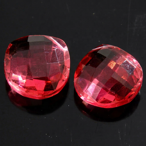 Cuentas de Cuarzo Rosa Rodolita en Forma de Corazón Facetado de Cristal Hidrográfico de 14x14mm, Par de Cuentas Sueltas para Fabricación de Joyería DIY - Product Image 1