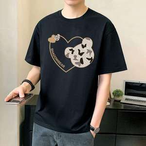 เสื้อยืดผู้ชายผ้าฝ้าย 180 กรัม พิมพ์ลายการ์ตูน  รักษ์โลก ระบายอากาศดี แขนสั้น - Product Image 1
