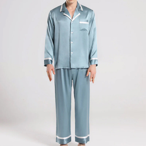 Nuevo Conjunto de Pijamas de Seda Satinada de 2 Piezas para Hombre, Estilo 2026, Transpirable y de Secado Rápido, Manga Larga, para Invierno - Product Image 4