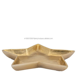 ถาดเสิร์ฟโลหะทองอลูมิเนียมรูปดาวพร้อมผิวเคลือบนิกเกิลสำหรับผลไม้แห้งและช็อกโกแลตสำหรับโรงแรม - Product Image 4