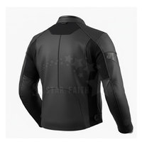 Jaket Motor Anti Air untuk Pria dengan Kerah Tegak Kulit Sapi Logo Depan Kain Tahan Angin Lapisan Dalam Bernapas