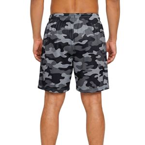 Shorts en maille respirants pour hommes, camouflage urbain, motif noir et gris, 100% polyester, séchage rapide, imprimés par sublimation, shorts décontractés - Product Image 2