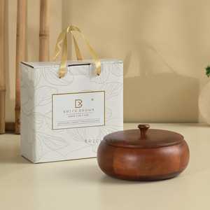 หม้อไฟไม้ทำมือแบบดั้งเดิมพร้อมฝาและหูจับ - Product Image 4