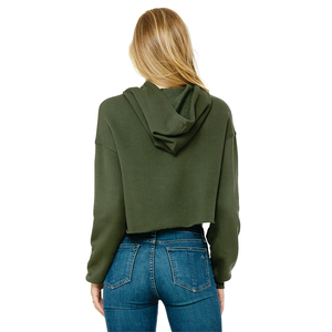 Sudadera Corta con Capucha para Mujer, Color Verde Sólido, 100% Algodón, Tejido Casual, Manga Larga, Ropa de Otoño, Hecha en Pakistán, Sudaderas Unisex - Product Image 2