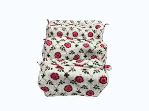 Floral Cotton <b>Cosmetic</b> Bag Pouch Set | High Quality Hand Block Print Waterproof Travel Toiletry <b>Organizer</b> Handmade Masterpiece - Product Image 3