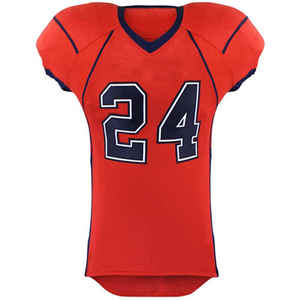 Maillot de football américain personnalisé de haute qualité, manches courtes, en spandex et polyester, uniforme sportif d'équipe, vente en gros OEM, approvisionnement en vrac - Product Image 2