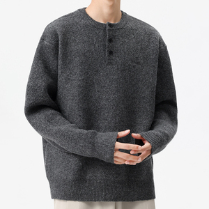 <b>Men's</b> High Quality Casual <b>Henley</b> Knit Sweater <b>Long</b> <b>Sleeve</b> Button Placket Pullover Warm Soft Winter Knitwear Custom Wholesale - Product Image 5