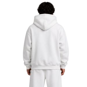 Sweat à capuche blanc en strass pour homme, coupe oversize, en polaire, avec logo personnalisé, streetwear, épais, décontracté, hiver, mode - Product Image 2