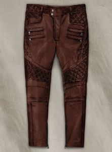 กางเกงหนังสีแดงเข้ม Outlaw Burnt Maroon - Product Image 3