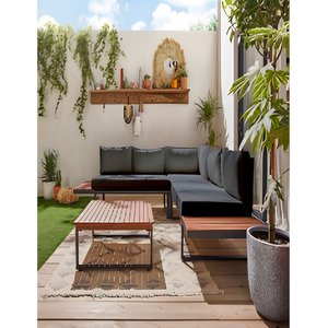 Conjunto de sofás de aluminio personalizados para patio, muebles de conversación para jardín exterior, para proyectos comerciales de hoteles y resorts. - Product Image 1