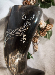 Cornes à boire viking polies, sculptées à la main, en corne de buffle écologique, design animalier nautique unique, FAIZA CRAFT - Product Image 5