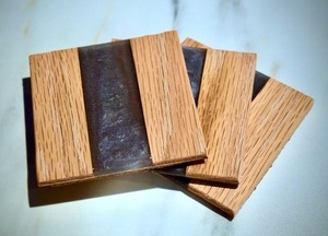Eco Friendly Wooden <b>Coaster</b> <b>Set</b> With Resin Non Slip Drinkware Modern Design Mats & Pads Eco Friendly Table Decoration Placemat - Product Image 4