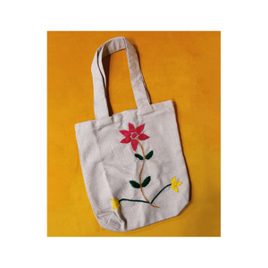 Dropshipping 100% algodón Rajasthani bordado bolso de mano Unisex reutilizable ecológico bolso de hombro de viaje grande certificado GOTS - Product Image 2