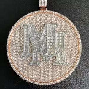 Pendentif Hip Hop Moissanite très demandé, serti de diamants ronds, en argent 925, bijou de luxe pour homme, idéal pour les soirées. - Product Image 6