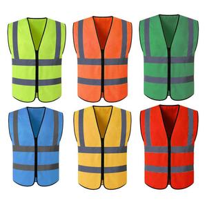 Gilet de sécurité multi-poches réfléchissant haute visibilité en polyester imperméable avec LED clignotante Classe 2 pour uniforme de travail de construction - Product Image 5