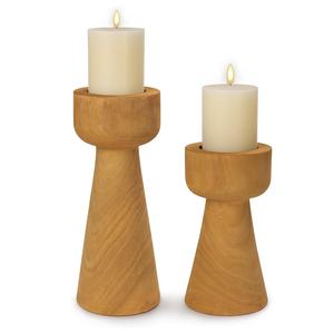 Bougeoir en bois de conception unique fabriqué à la main bougeoir de décoration de table durable bougeoirs en bois naturel de forme personnalisée - Product Image 5