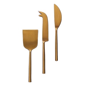Coffrets de couteaux à fromage en acier inoxydable, conformes aux normes alimentaires, réutilisables, luxe, pour charcuterie, gravure de logo personnalisée - Product Image 1