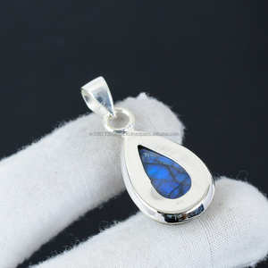 Colgantes de Plata de Ley 925 hechos a mano indios con piedras preciosas de labradorita Ropa de fiesta para mujer - Product Image 3