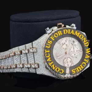 Ultra Luxurious Chronograph Round Dial Moissanite Diamond Classic Features Man's Made Full Iced Hip Hop Fashion Studded Watch - Product Image 2