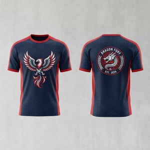 T-shirt à manches courtes en polyester pour homme Dragon Fury, impression par sublimation, motif animal, vêtements de sport ajustés - Product Image 1
