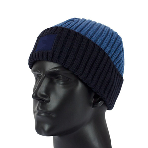 High quality warm <b>winter</b> beanie with custom logo, acrylic striped beanie with cuffs for <b>men</b> and women custom made - Product Image 5