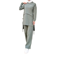 OEM İslami Tesettür Kadın Büyük Beden Spor Günlük Polar Mayo Polyester/Pamuk UPF50+ Ter Emici Hızlı Kuruyan Aktif Giyim