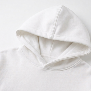 Custom White Oversized Hooded <b>Pullover</b> Hoodie for <b>Men</b> 100% Cotton Knitted Fabric Windproof Eco-Friendly Front Pocket Casual - Product Image 6