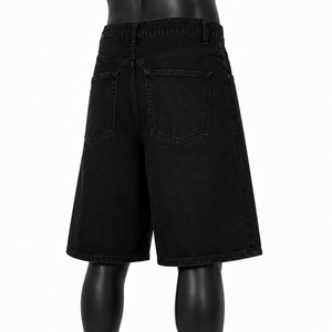 Custom Streetwear Denim Jorts Men's Loose Fit Black Jean Shorts OEM Clothing Factory - Product Image 3