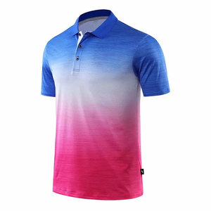 เสื้อโปโลซับลิเมชั่นแบบกำหนดเอง ผ้าโพลีเอสเตอร์ ชุดกีฬา สีน้ำเงิน สีแดง เสื้อผู้ชาย สำหรับการฝึกซ้อมในยิมระดับมืออาชีพ เสื้อผ้าลำลอง เทคนิคใหม่ - Product Image 3