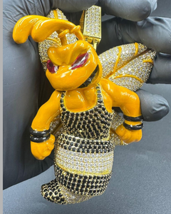 Colgante Personalizado de Abeja Reina en Plata 925, Estilo Hip Hop, con Incrustaciones de Diamantes, Colgante de Abeja de Dibujos Animados Personalizado para Hombre - Product Image 1