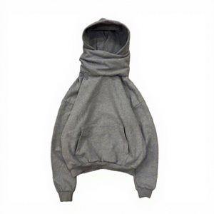 Sudadera con capucha OEM vintage lavada, estilo jersey, oversize, con capucha tipo bufanda, para hombre, lisa, a cuadros, de cuello alto, fabricante - Product Image 5