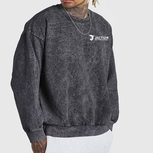 Nueva Llegada, Venta Especial, Sudaderas Básicas con Lavado Ácido para Hombre, Sudaderas Básicas con Lavado Ácido de Diseño Personalizado al por Mayor para Hombre - Product Image 1