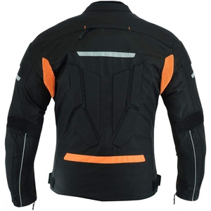 Chaqueta de Motocicleta Reflectante Negra y Naranja para Hombre, Manga Larga, Resistente al Viento, de Poliéster, para Carreras, Protección para Todas las Estaciones - Product Image 2