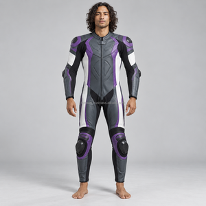 Leather Biker Suit Racing <b>Performance</b> Clothing <b>Protective</b> Padding Aerodynamic Profile Custom Manufacturing Leather Biker Suit - Product Image 4